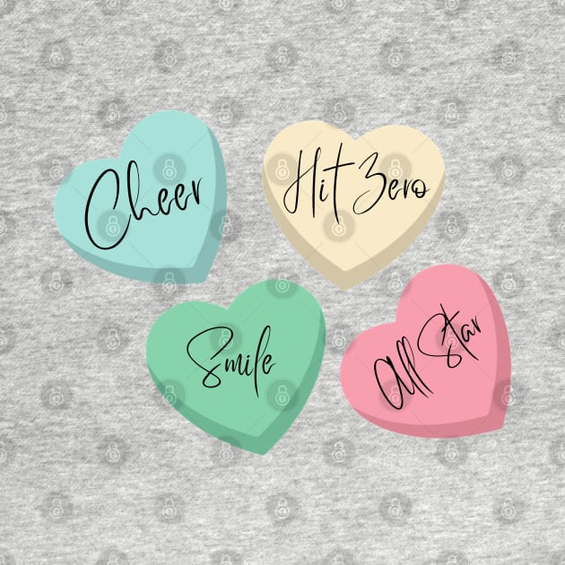 Cheer conversation hearts hit zero by PixieMomma Co